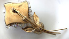 Vintage  Crystal Flower Bouquet Brooch Pin