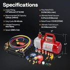 5cfm 2 Stage Ac Vacuum Pump W  4 Way Hvac Manifold Gauge Set For R134a R410a R22