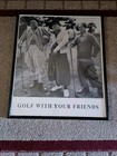 Vintage 3 Stooges Golf With Your Friends Poster Mounted On Wood Rare 27x23