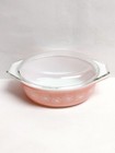 Vintage Pyrex Pink Daisy 1 1 2 Qt Oval Casserole 043 With Lid