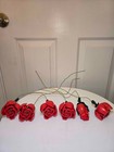 Set Of 15 Wired Lego Floral Blooms     Roses   Red Orchids     Wedding   Event Decor