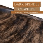 Real Cowhide Rug Dark Brindle  - Size 6 X 6-7 