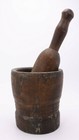Treen Turned Carved Wood Primitive Antique Vtg Mortar Pestle Apothecary Antique