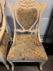 Antique Parlor Furniture Set - Painted Love Seat   2 Matching Chairs On Casters