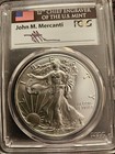 2017  1 Silver Eagle Ms70 First Day Of Issue Signed John Mercanti 1 0f 1 000