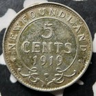 1919-c Newfoundland 5 Cents Lot jm9025 Silver  Nice  Better Date