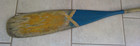 Vintage Primitive Wood Blue Canoe Paddle 54   