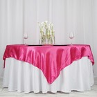 Fuchsia Satin 72x72  Square Table Overlay Wedding Party Decorations