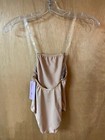 New Basic Moves Leotard Kid s Dance Low Back Nude Adjustable Clear Straps - M l