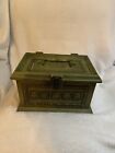 Vintage 1960s Max Klein Green Plastic Faux Wood Sewing Box Avacado Green Mcm Box