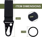2 Pack Tactical Belt Key Chain Keeper Snap Hook Molle Clip Keychain Ring Holder