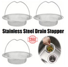 2pcs Stainless Steel Kitchen Sink Strainer Mesh Filter With Handle And Stopper