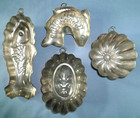 Lot Of 4 Vintage Tin-lined Copper Jello Molds  Tagus Portugal