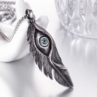 Mendel Mens Native American Evil Eye Bird Feather Pendant Necklace For Men Women