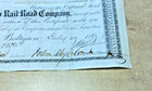 1867 Johns Hopkins Signed B o Railroad Stock Certificate W 5   Us Revenue Stamp