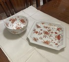 Vintage Japanese Gold   Glaze Porcelain Ware Vegetable Dish   serving Bowl