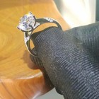 2 20ct Round Natural Diamond Solid 14k White Gold Luxurious Engagement Ring