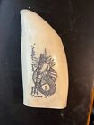 Whale Tooth Scrimshaw Resin Replica   Mermaid Amphirite   Poseidon