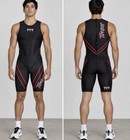 Tyr Torque Pro Swimskin Mens Small Black Red Triathlon Speedsuit