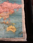 Vintage 1960s World Map     Mercator   Hemispheres By Cram campbell  Canvas 40x48 