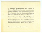 1949 International Chamber Commerce Invitations Quebec Chateau  Frontenac
