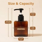 2pcs 250ml 8 4oz Amber Square Pump Bottle Empty Plastic Lotion Dispenser