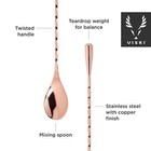 Viski Copper Weighted Stainless Steel Barspoon  Japanese Style Twisted Stem H   