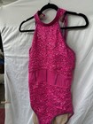 Pink Dance Costume Leotard  Sparkly  Womens Medium