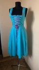 Vintage Turi Landhaus Dirndl Dress Eu 32 Xs Blue Cotton Oktoberfest Bavarian