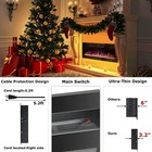 72 Inch Electric Fireplace Recessed   Wall-mounted Heater Timer Adjustable Flame