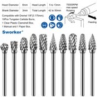 10 Pcs Carbide Burr Set 1 8  Shank For Dremel Rotary Tools Metal Wood Engraving