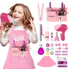 Deao Girls Beauty Salon Set  32pcs Kids Beauty Salon Toy Kit pretend Play Hai   