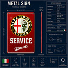 Alfa Romeo Milano Service Garage Sign     Metal Sign     40    60 Cm  15 7       23 6    