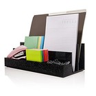 Acrylic Desk Organizer For Office Supplies And Desk Accessories  Black Glitter