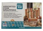 Assorted Coin Wrappers  100 Preformed Quarters  Dimes  Nickels  Pennies