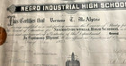 1925 Vintage Industrial High School Birmingham Alabama Diploma Black Americana