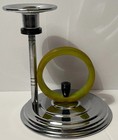 Rare Vtg Art Deco Green Bakelite Chrome Candlestick Holder Art Deco Mcm Catalin