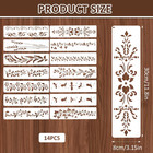 14pcs Large Border Flower Stencils For Painting On Walls Reusable Leaf Vine   