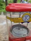 Vintage Oak Acorn Glass Globe 10 Cent Gumball Candy Nut Vending Machine W  Key