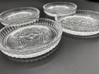 Set Of 4  Vintage Crystal Pressed Glass Coasters  Brilliant Glistening  Euc 