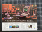 Apple Iic Personal Computer School Kid Bedroom Pets Double Vintage Print Ad 1985