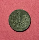 Bohemia   Moravia 1942 - 1 Koruna Czech German Occup Zinc Coin Km 4 Wwii Era