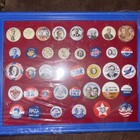 38 Vtg Repop 1972 Lot Political Pins Fdr Teddy Roosevelt Kennedy Button Brandnew