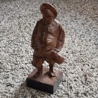 Vintage Hand Carved Wooden Figurine 6  Tall