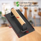 2pcs Cast Iron Grill Press Weight Steak Burger Press Griddles Flattops Bacon