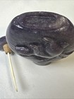 Antique Chinese Hand Carved Amethyst Stone Snuff Bottle Jar Sculpture Trinket