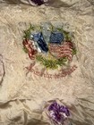 Antique Wwi-era French Souvenir Embroidered Silk Pillow Case    souvenir De France