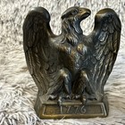 Vtg Brass Eagle Bookends 1776 America Usa Colonial Virginia Hamilton 1965