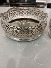Victorian Floral Repousse Silver Plated Pierced Decorated Wine Bottle Coaster