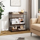 Costway 3-tier Industrial Metal Frame Corner Bookcase With Adjustable Shelves